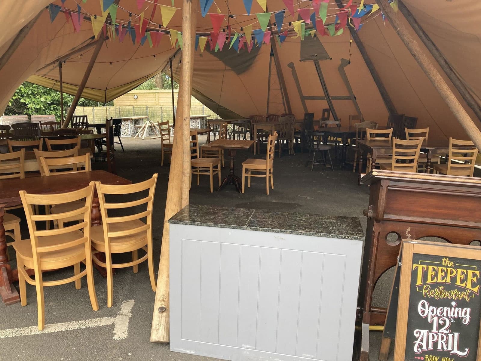 Tipi dining at The Northumberland Arms