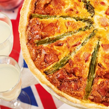 Asparagus and bacon quiche