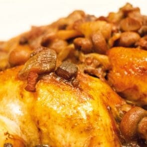 Pheasant with mushrooms