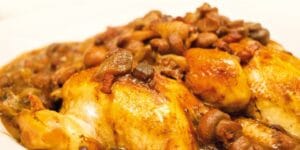 Pheasant with mushrooms