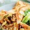 Garlic mushroom and brie pancakes