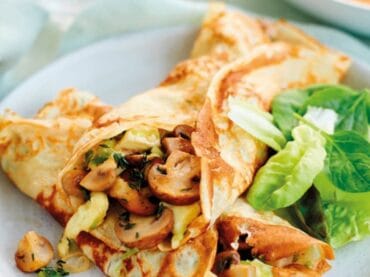 Garlic mushroom and brie pancakes