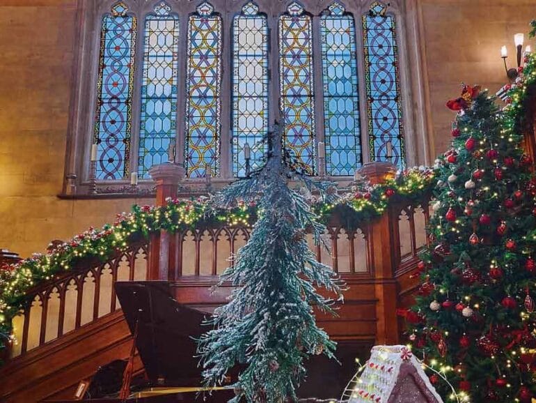 Matfen Hall at Christmas time