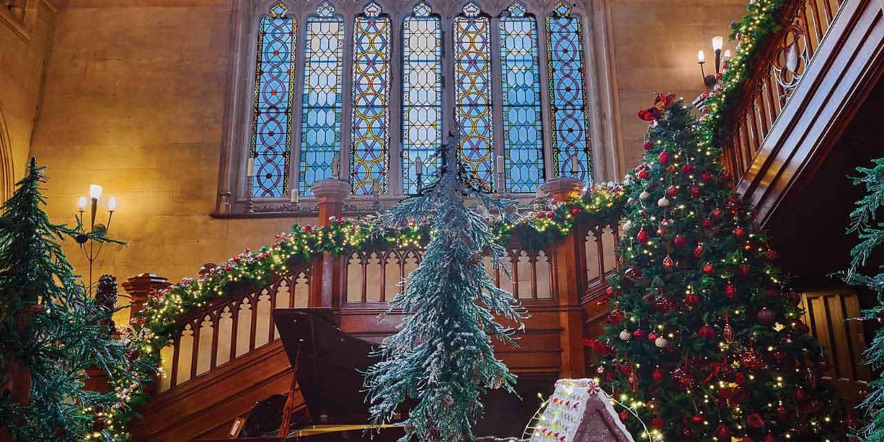 Matfen Hall at Christmas time