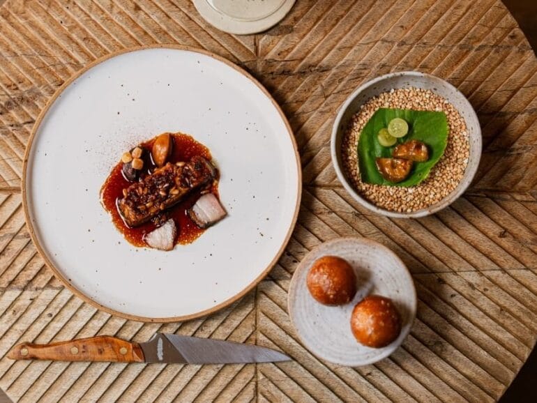 Pine old spot pork dish