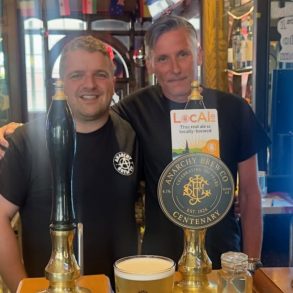 Phil Beaty from Anarchy and Micky Conroy, manager of The Chillingham on Chillingham Road